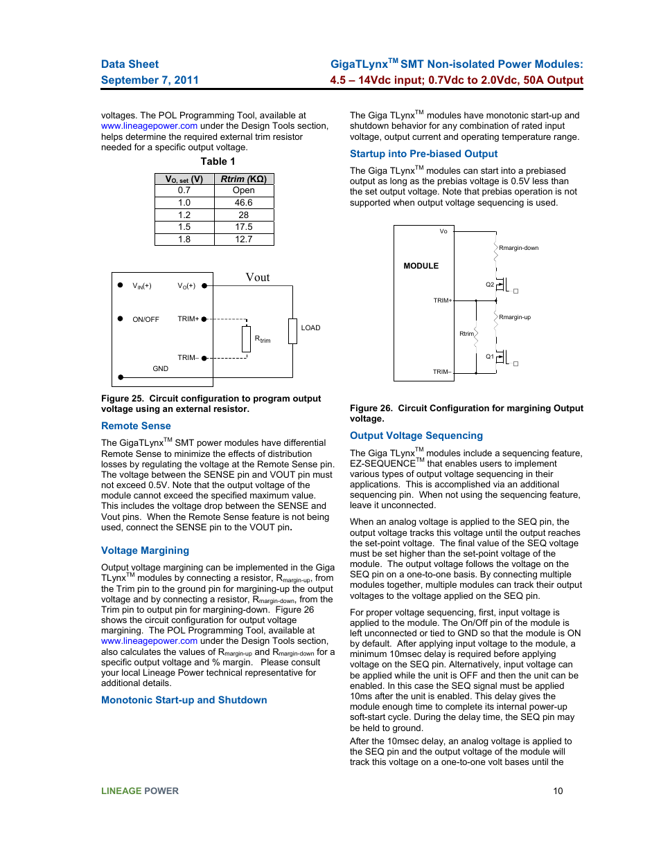 Vout, Gigatlynx | GE Industrial Solutions GigaTLynx User Manual | Page 10 / 21