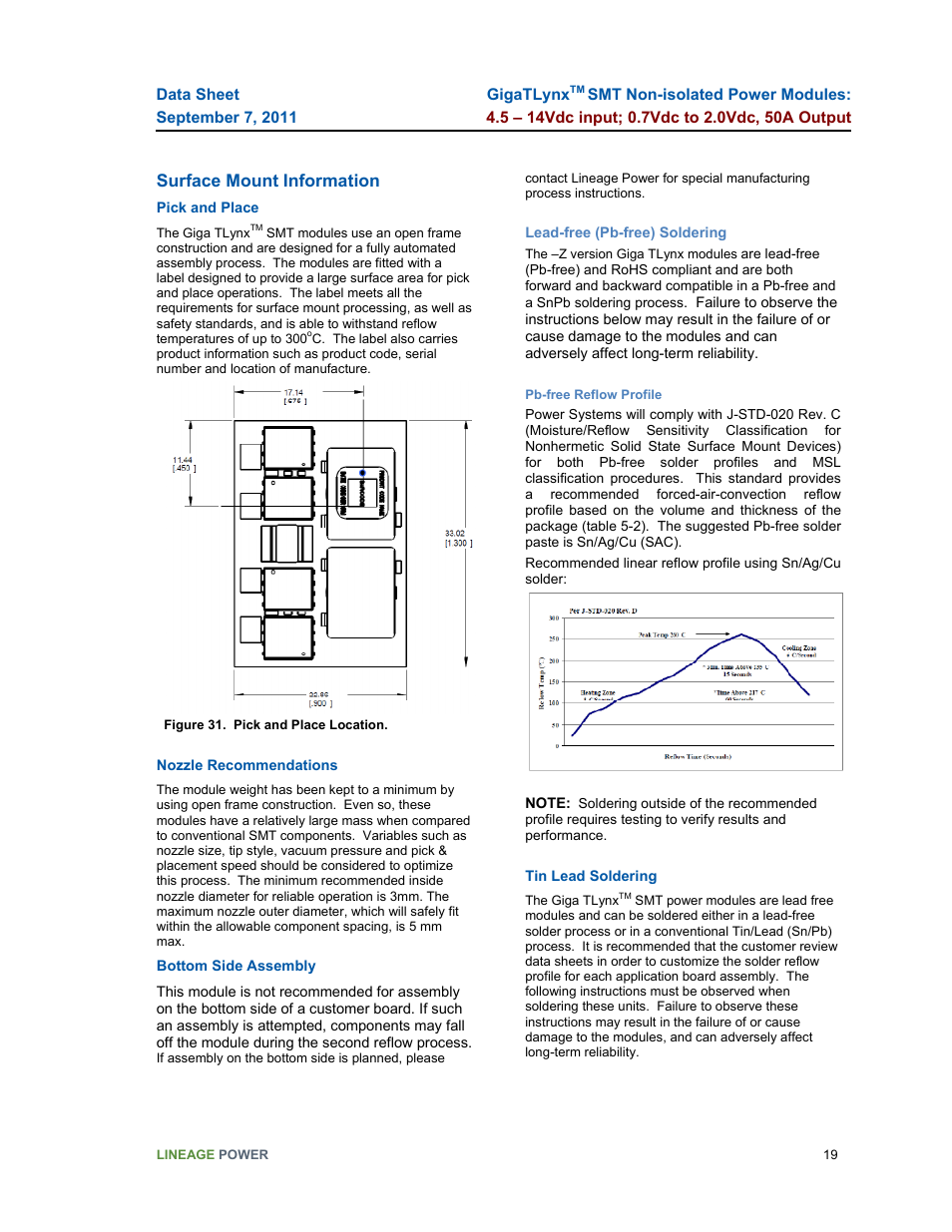 Surface mount information | GE Industrial Solutions GigaTLynx User Manual | Page 19 / 21
