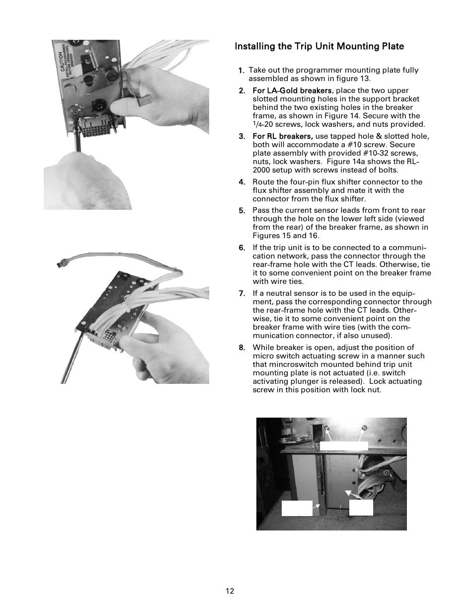 GE Industrial Solutions Entelliguard TU, MicroVersaTrip Plus and PM Conversion Kits User Manual | Page 12 / 20