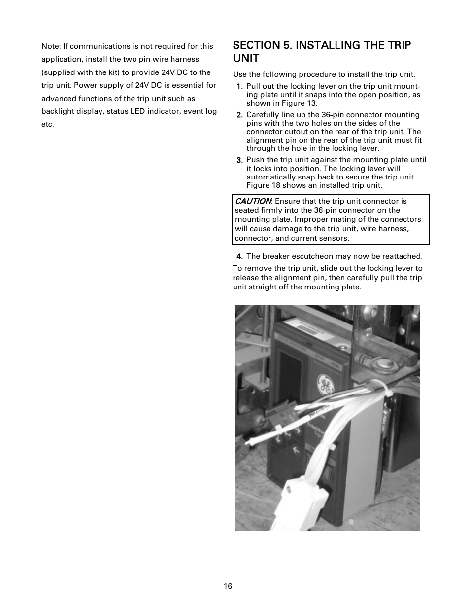 GE Industrial Solutions Entelliguard TU, MicroVersaTrip Plus and PM Conversion Kits User Manual | Page 16 / 20