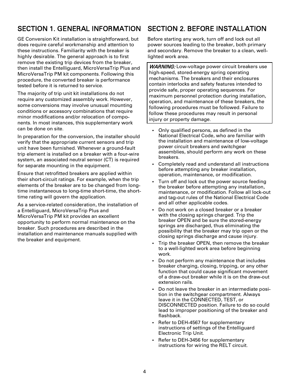 GE Industrial Solutions Entelliguard TU, MicroVersaTrip Plus and PM Conversion Kits User Manual | Page 4 / 20
