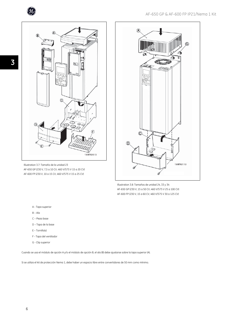 GE Industrial Solutions AF-600 FP Nema 1 Kits User Manual | Page 7 / 10