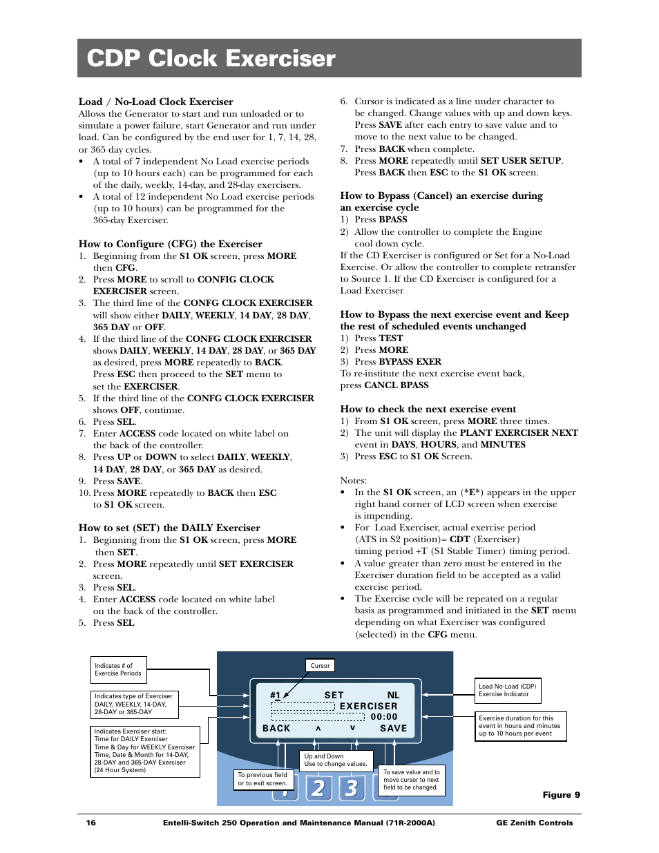 Cdp clock exerciser | GE Industrial Solutions Entelli-Switch 250 User Manual | Page 16 / 32