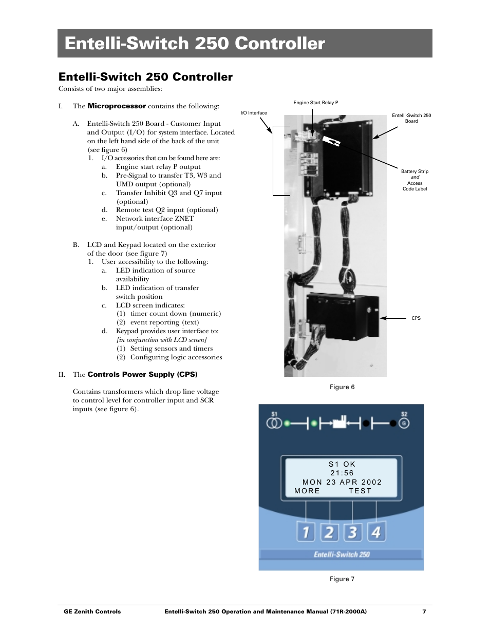 Entelli-switch 250 controller | GE Industrial Solutions Entelli-Switch 250 User Manual | Page 7 / 32