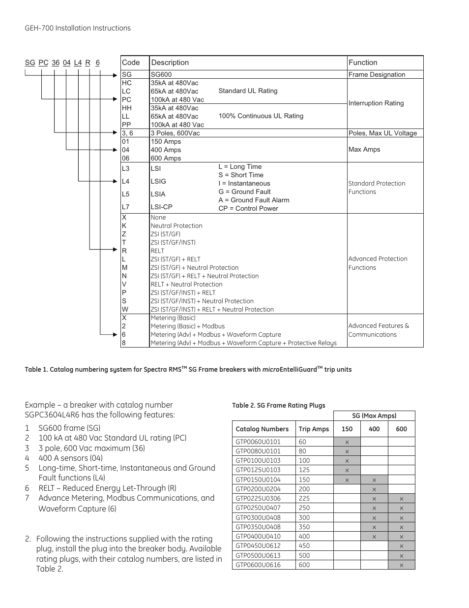GE Industrial Solutions Spectra G-Frame MCCB with microEntelliGuard trip unit User Manual | Page 2 / 8