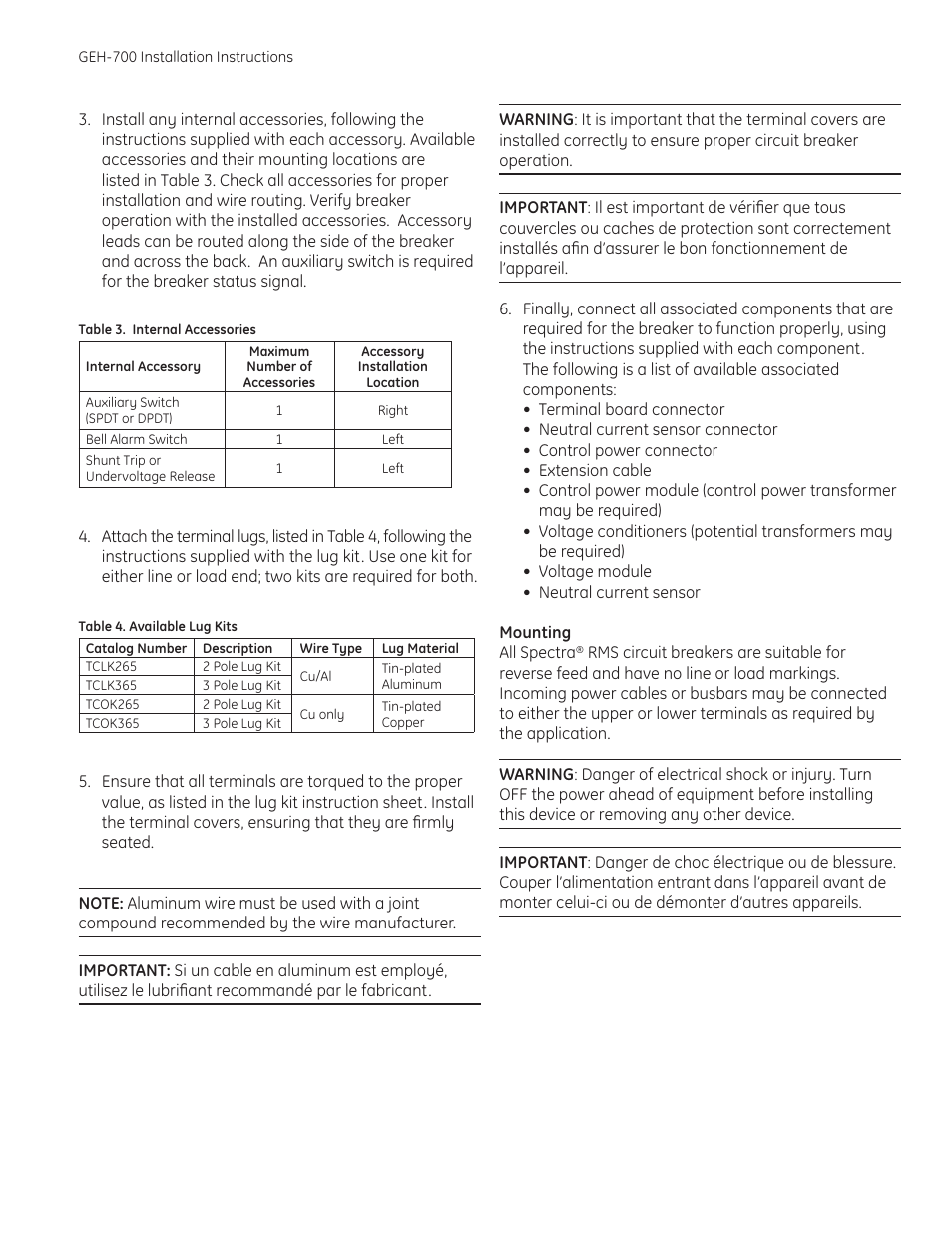 GE Industrial Solutions Spectra G-Frame MCCB with microEntelliGuard trip unit User Manual | Page 3 / 8