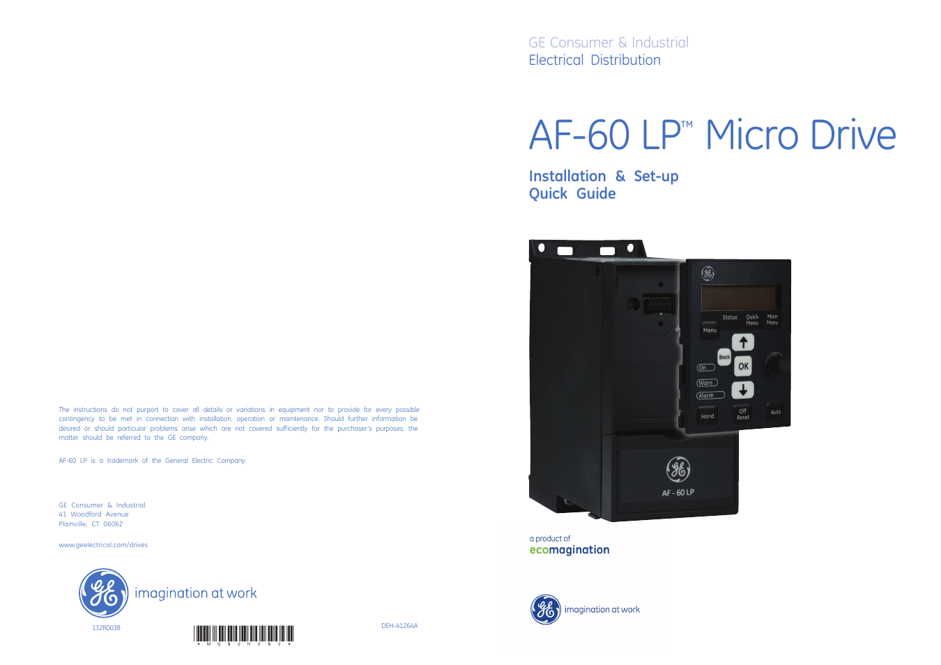 GE Industrial Solutions AF-60 LP Micro Drive Installation Guide User Manual | 23 pages