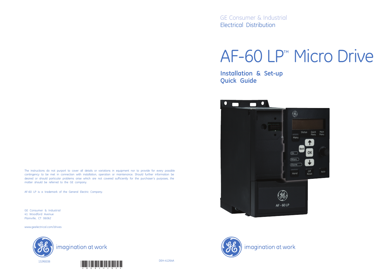 Af-60 lp, Micro drive | GE Industrial Solutions AF-60 LP Micro Drive Installation Guide User Manual | Page 23 / 23