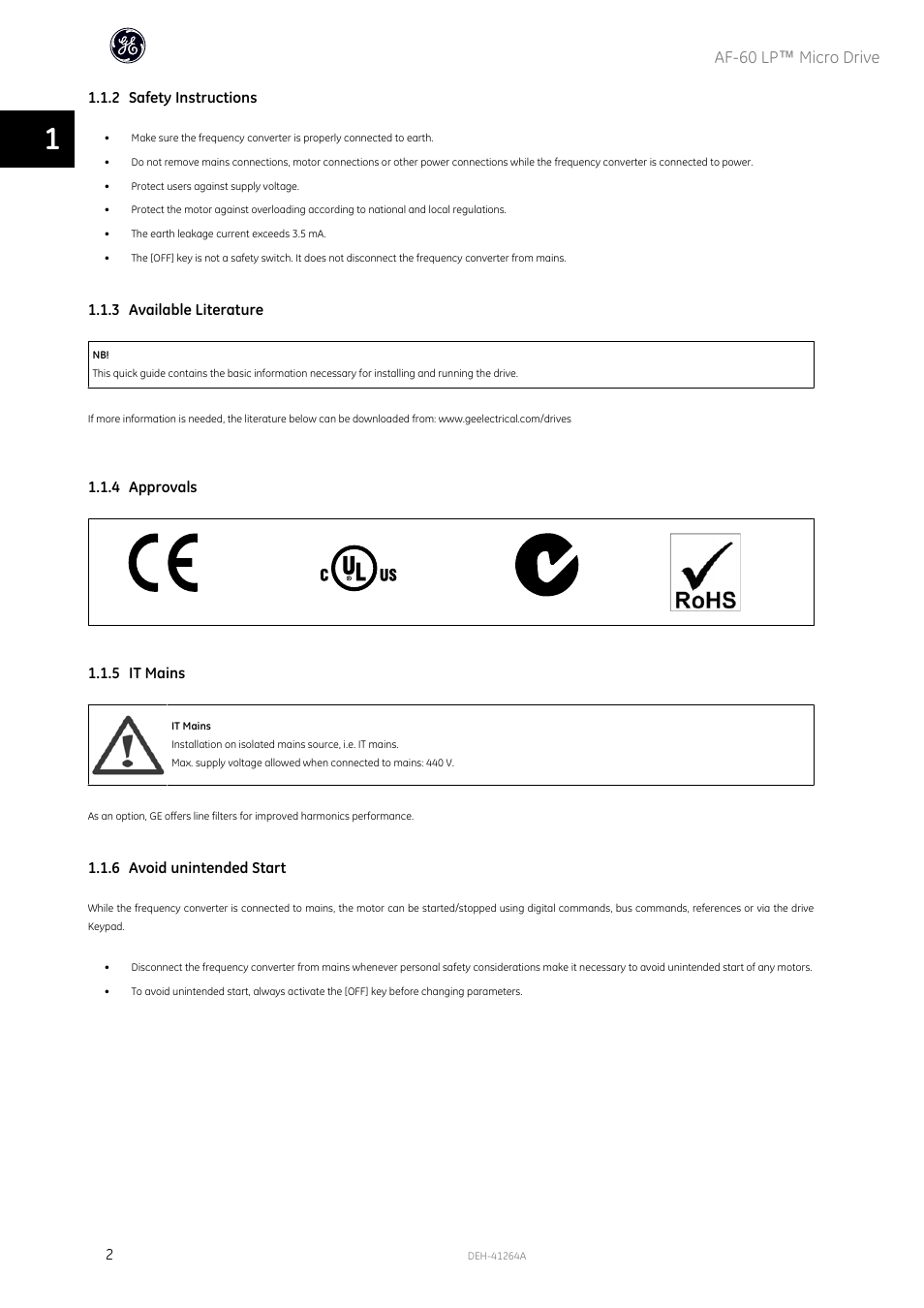 Af-60 lp ™ micro drive | GE Industrial Solutions AF-60 LP Micro Drive Installation Guide User Manual | Page 3 / 23