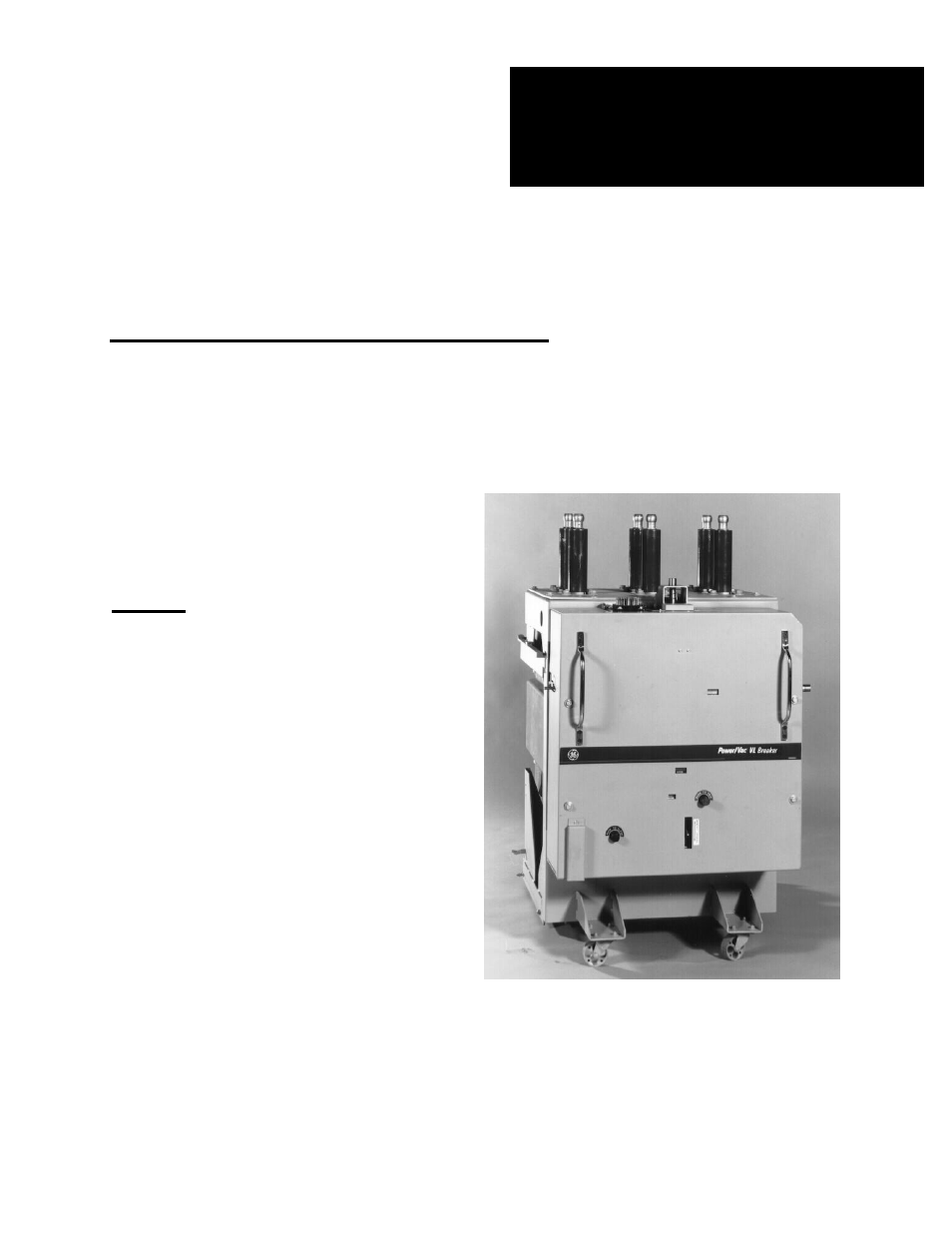 GE Industrial Solutions PowerVac PV-VL 13.8-1000-0 and -1 User Manual | 72 pages