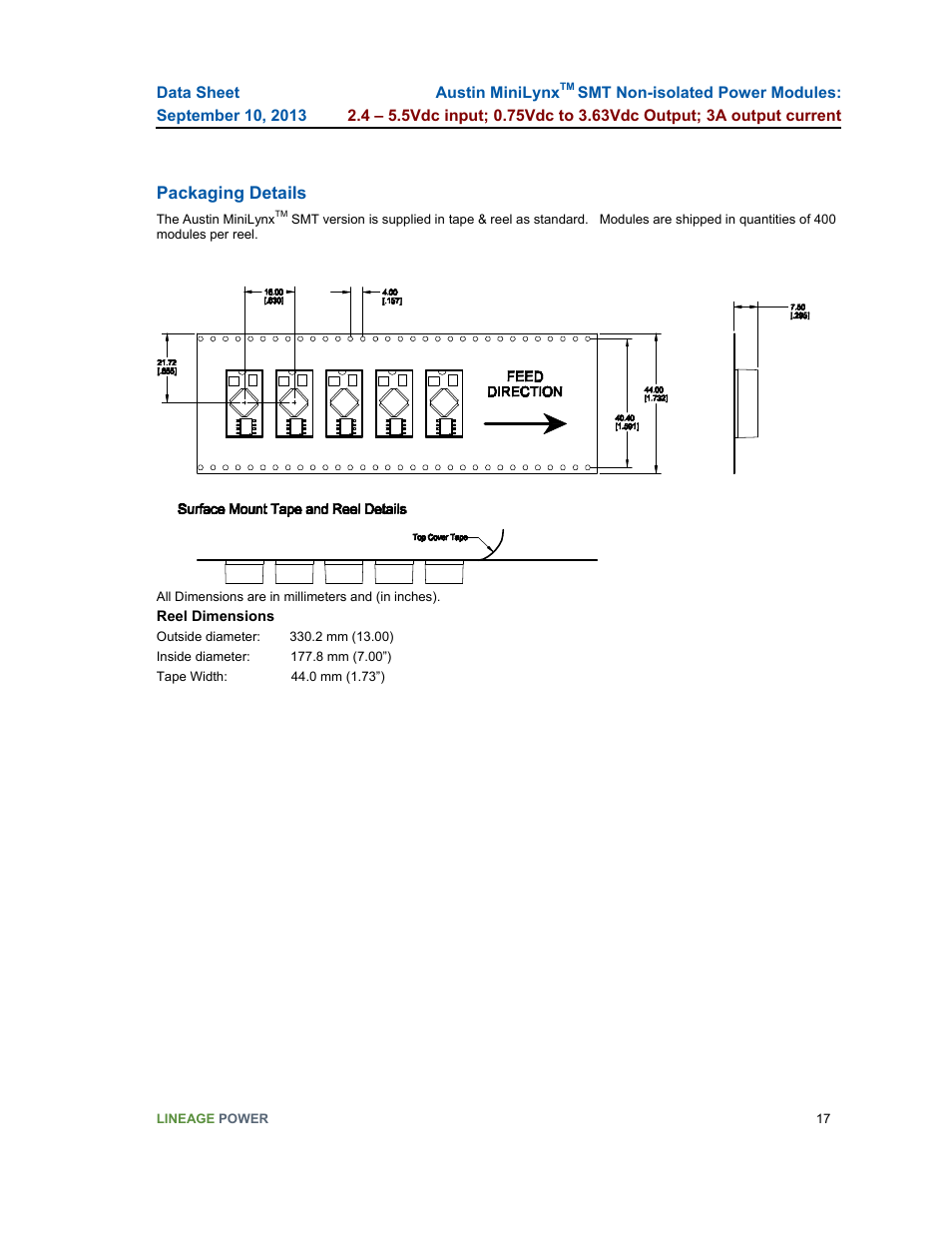 GE Industrial Solutions Austin Minilynx SMT User Manual | Page 17 / 20