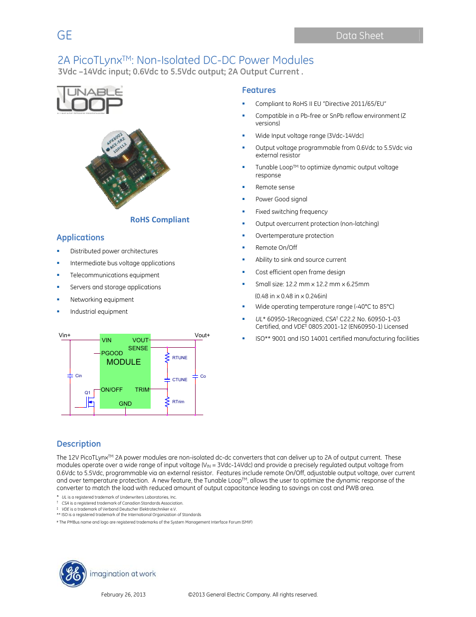 GE Industrial Solutions 2A PicoTLynx User Manual | 24 pages