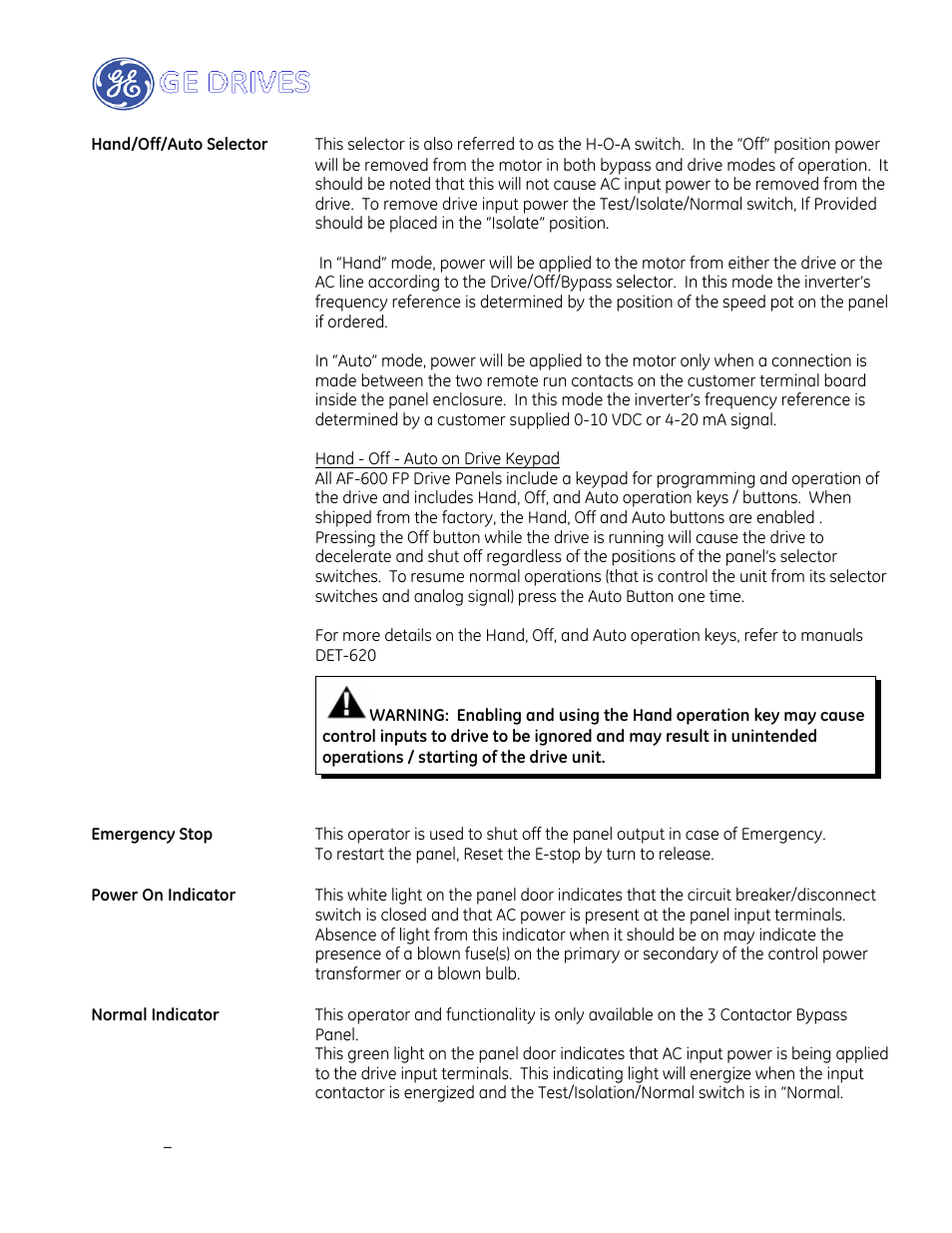 GE Industrial Solutions AF-600 FP Drive Panel User Manual | Page 12 / 57