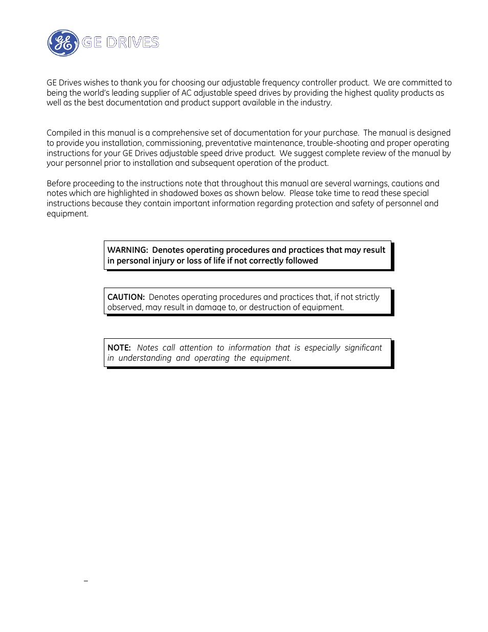 GE Industrial Solutions AF-600 FP Drive Panel User Manual | Page 2 / 57