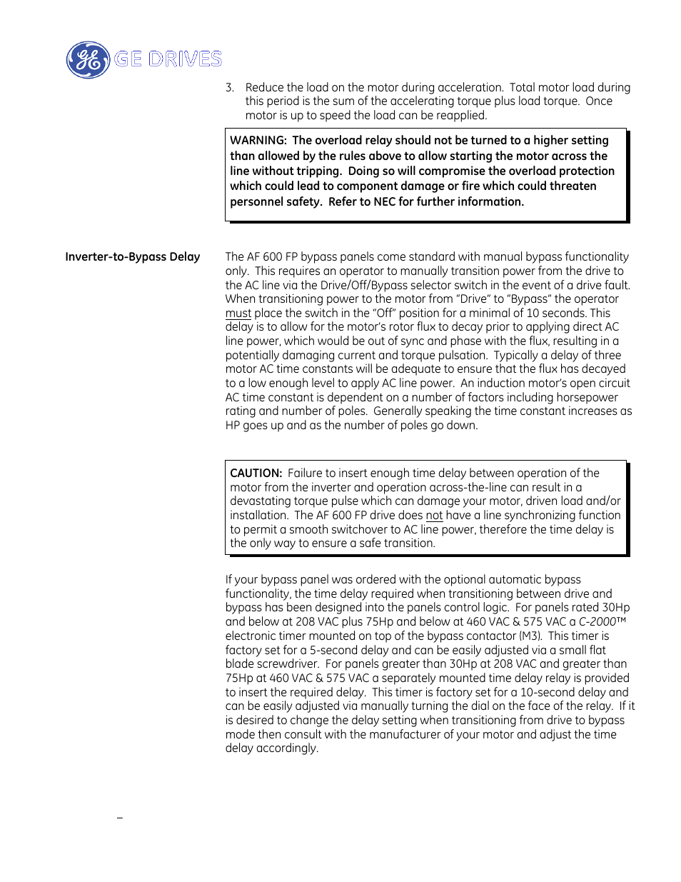 GE Industrial Solutions AF-600 FP Drive Panel User Manual | Page 22 / 57