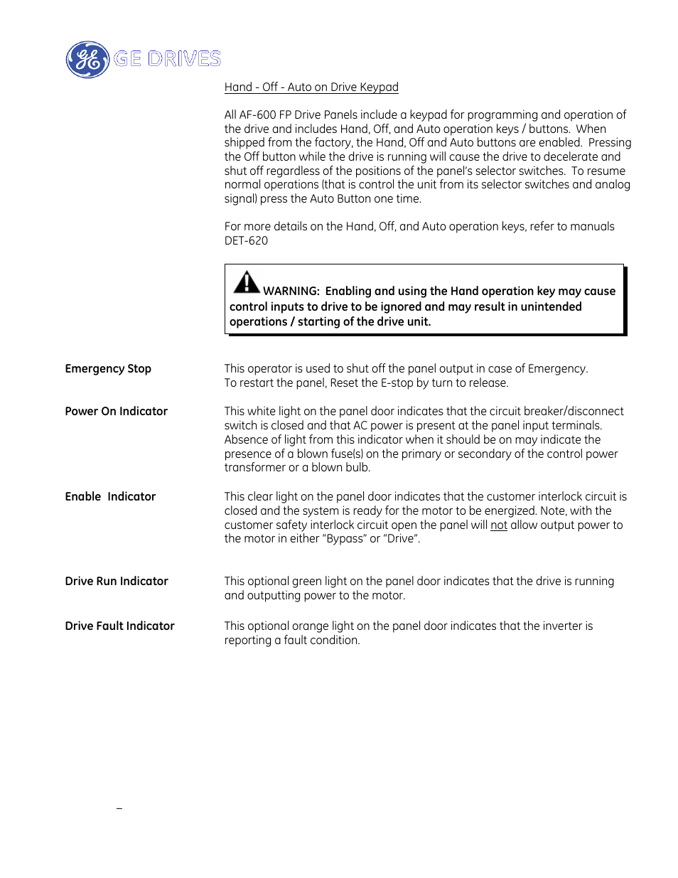 GE Industrial Solutions AF-600 FP Drive Panel User Manual | Page 30 / 57