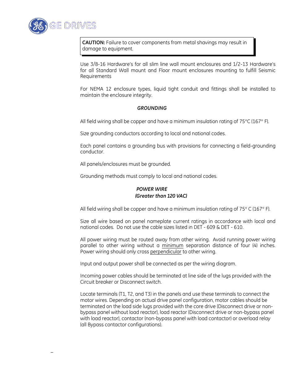 GE Industrial Solutions AF-600 FP Drive Panel User Manual | Page 5 / 57