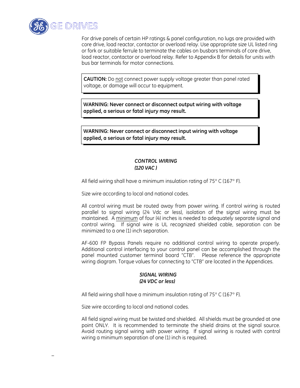GE Industrial Solutions AF-600 FP Drive Panel User Manual | Page 6 / 57