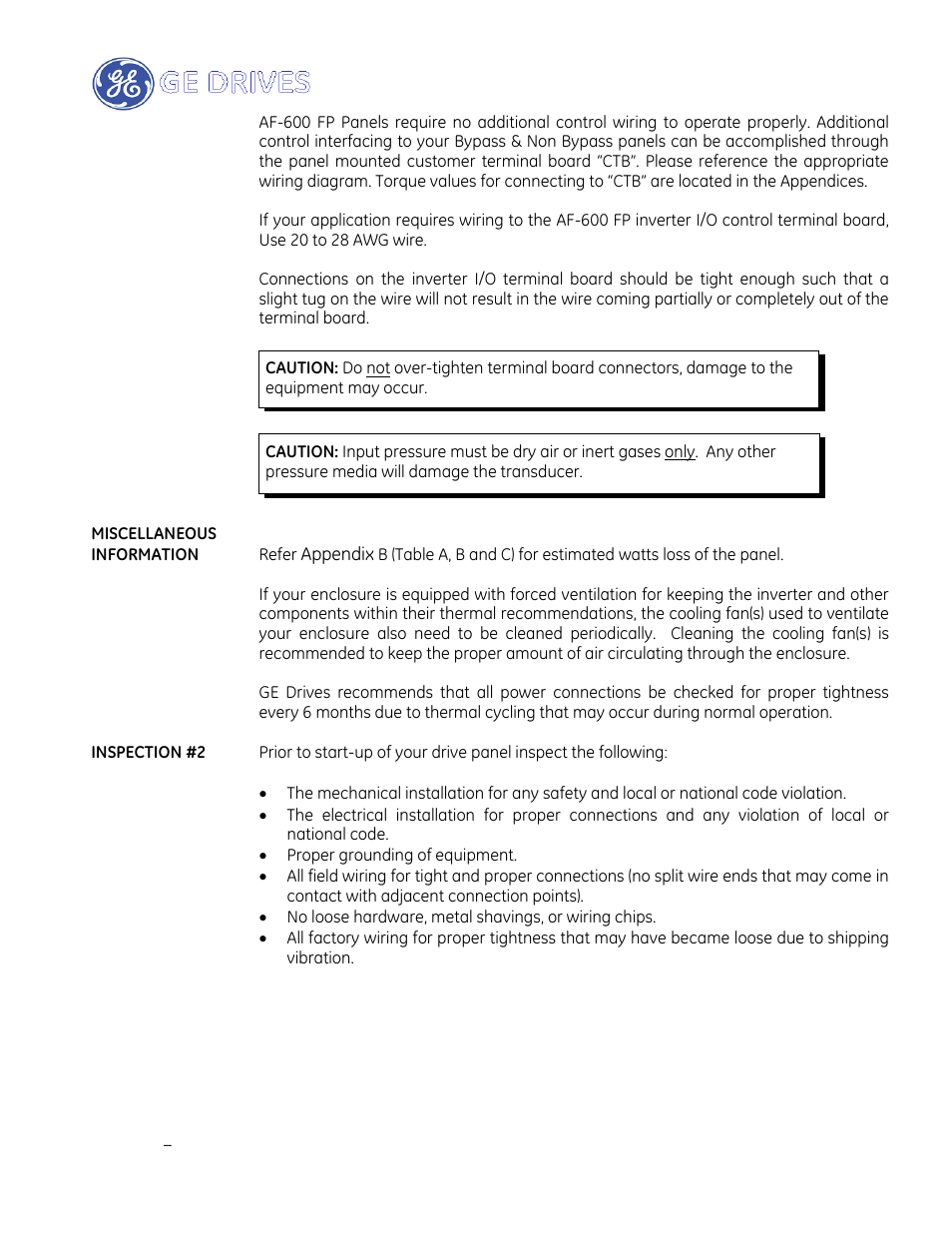 GE Industrial Solutions AF-600 FP Drive Panel User Manual | Page 7 / 57