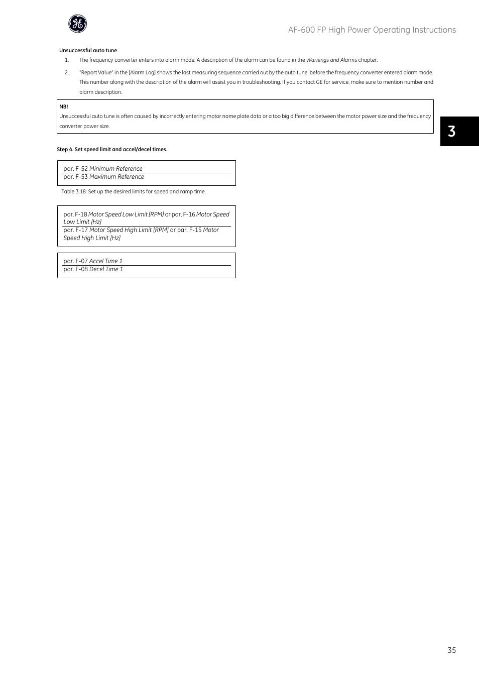 Af-600 fp high power operating instructions | GE Industrial Solutions AF-600 FP Fan and Pump Drive (460V_575V 150HP and above) User Manual | Page 36 / 175