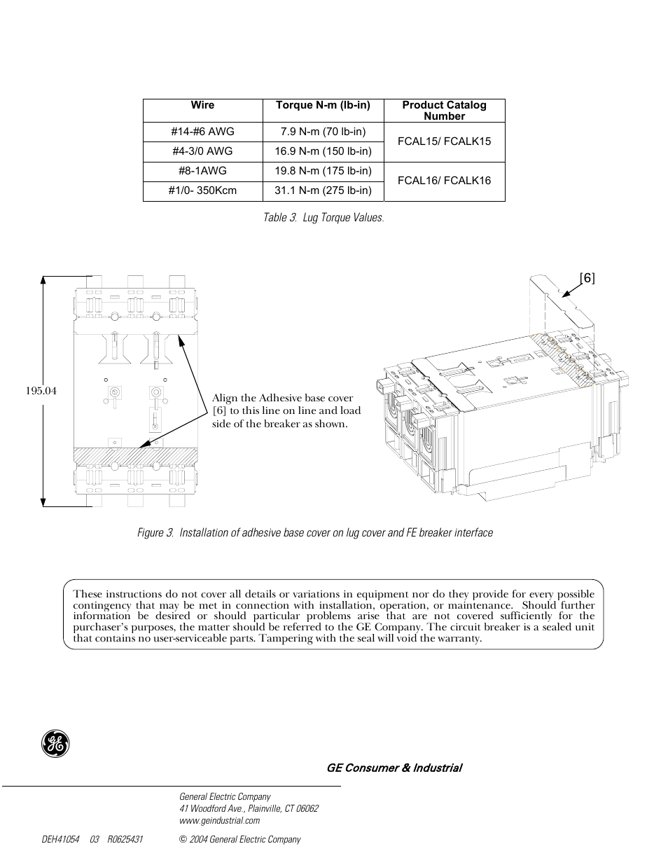 GE Industrial Solutions Record Plus Wire Connector Lug Kits: FE250 User Manual | Page 4 / 4
