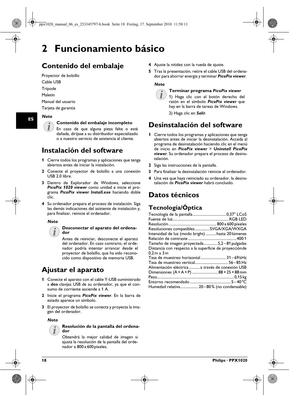 Philips PPX1020 User Manual | Page 18 / 56