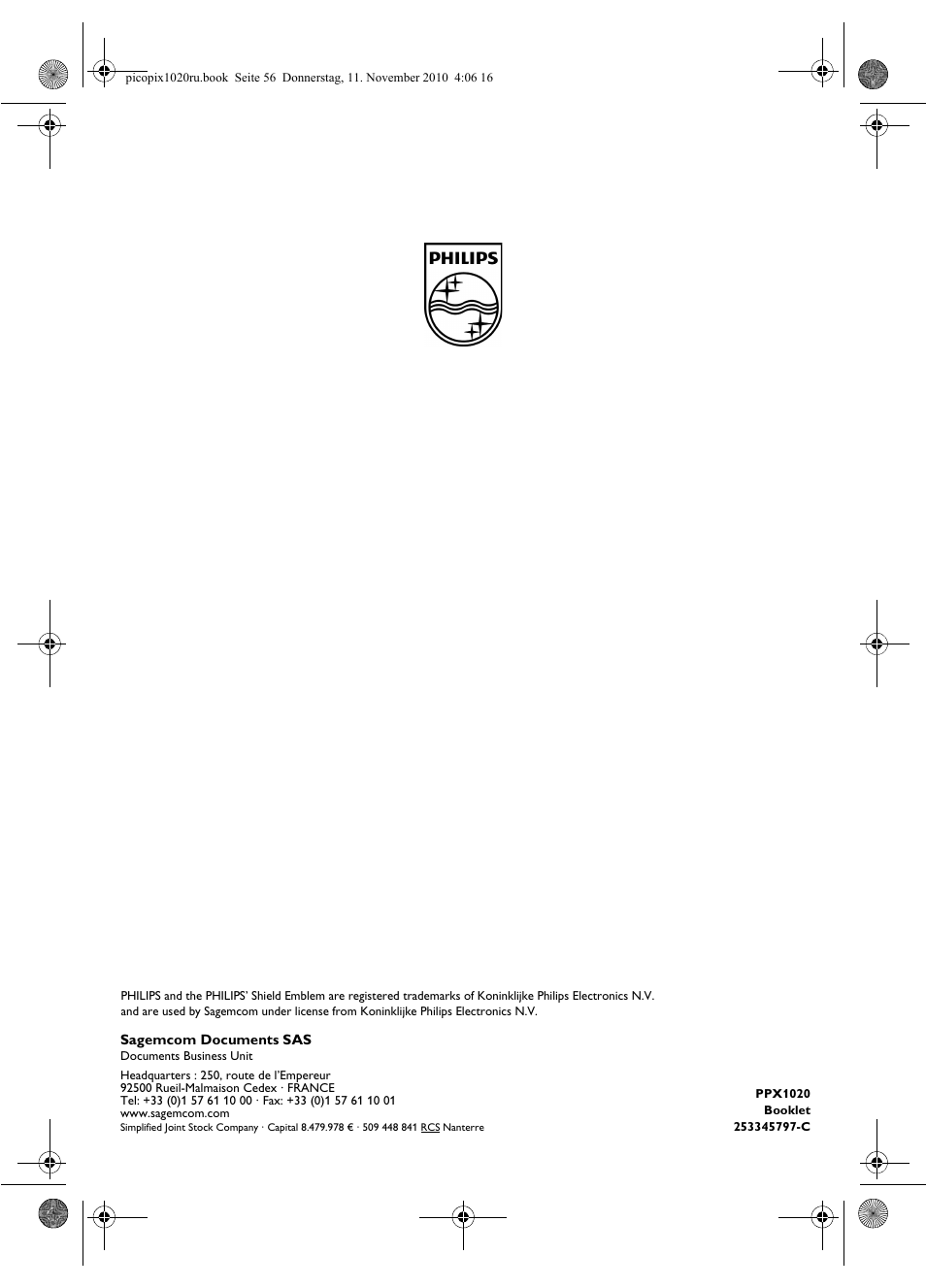 Philips PPX1020 User Manual | Page 56 / 56