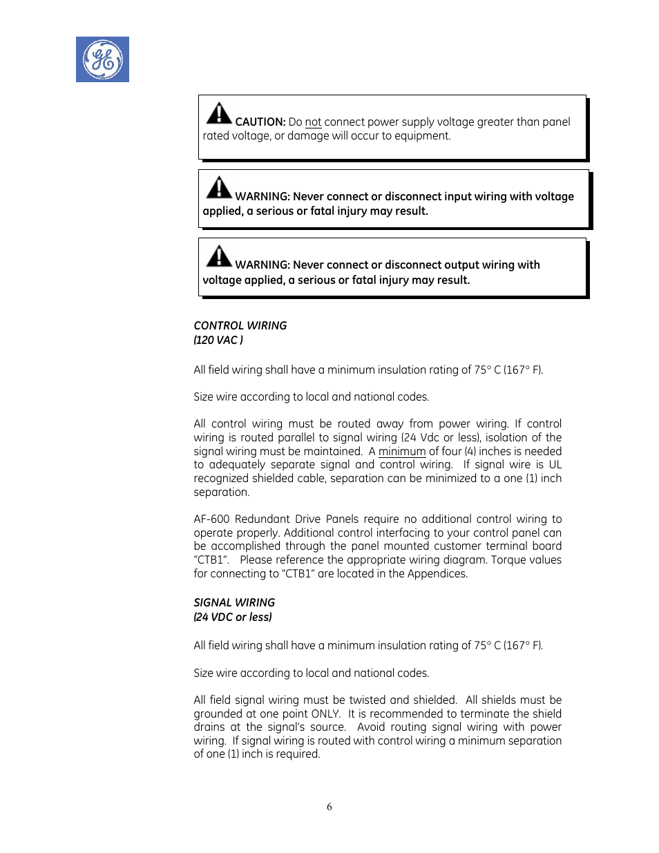 GE Industrial Solutions AF-600 FP Redundant Drive Panels User Manual | Page 6 / 26