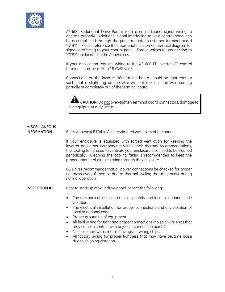 GE Industrial Solutions AF-600 FP Redundant Drive Panels User Manual | Page 7 / 26