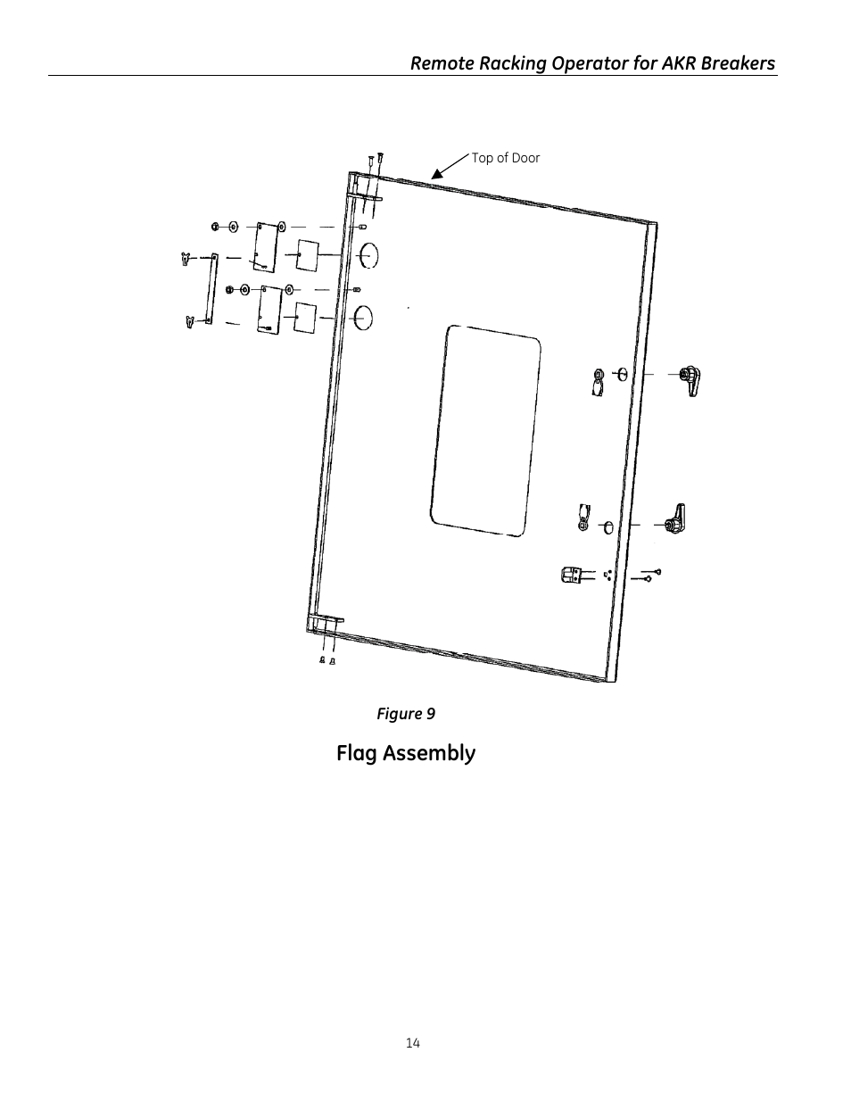 Flag assembly | GE Industrial Solutions Remote Racking Operator: Low Voltage AKR Circuit Breakers User Manual | Page 14 / 16