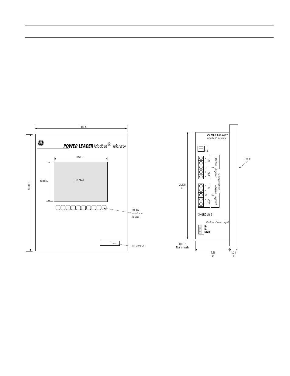 Physical description, Chapter 1 – introduction, Power leader modbus monitor | GE Industrial Solutions POWER LEADER ModBus Monitor User Manual | Page 13 / 68