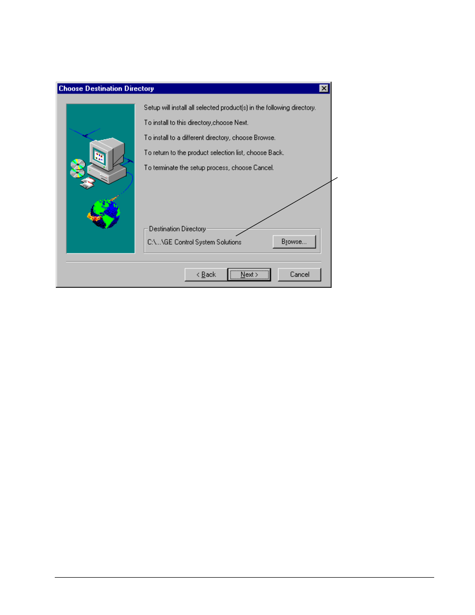 Destination directory | GE Industrial Solutions Control System Toolbox For AV-300, DV-300, AV-300i (AVDV Series) Drives User Manual | Page 15 / 82