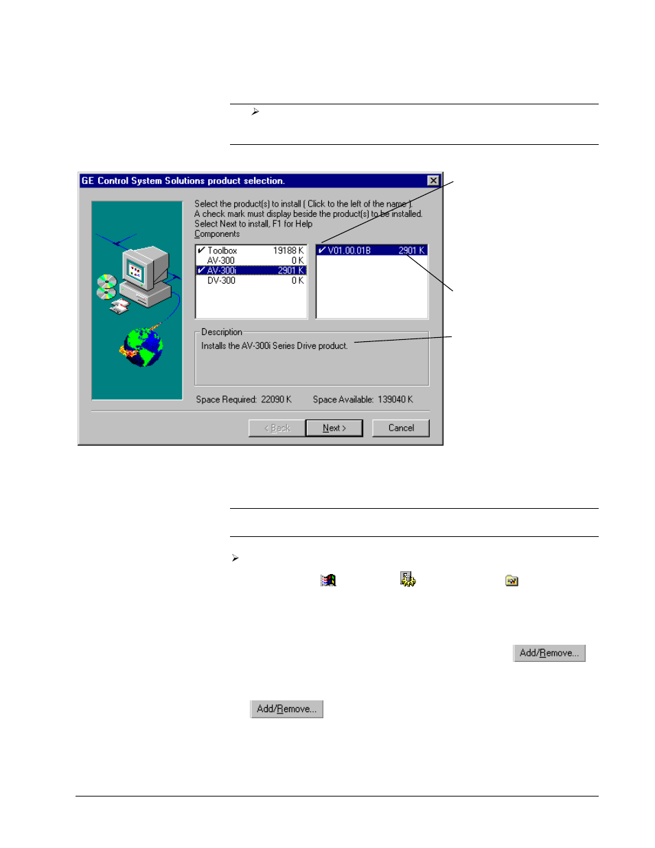 Product selection, Uninstall products | GE Industrial Solutions Control System Toolbox For AV-300, DV-300, AV-300i (AVDV Series) Drives User Manual | Page 17 / 82