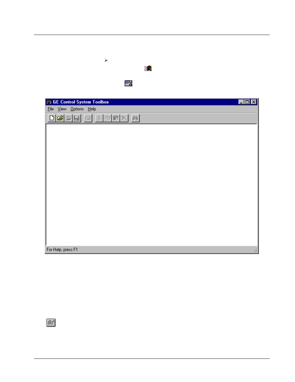 Starting the toolbox, Work area | GE Industrial Solutions Control System Toolbox For AV-300, DV-300, AV-300i (AVDV Series) Drives User Manual | Page 21 / 82