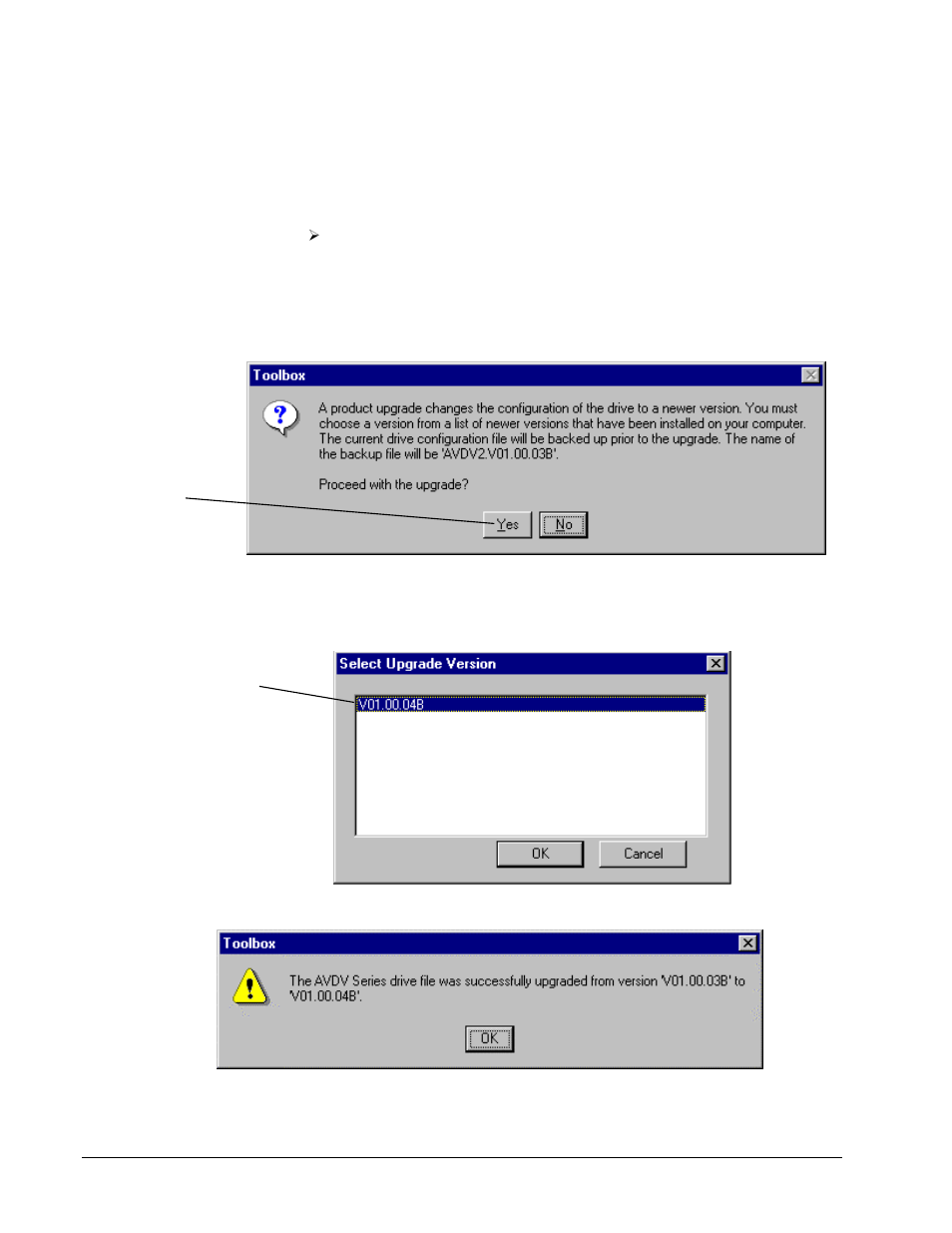 Upgrading a configuration, Select upgrade version | GE Industrial Solutions Control System Toolbox For AV-300, DV-300, AV-300i (AVDV Series) Drives User Manual | Page 40 / 82