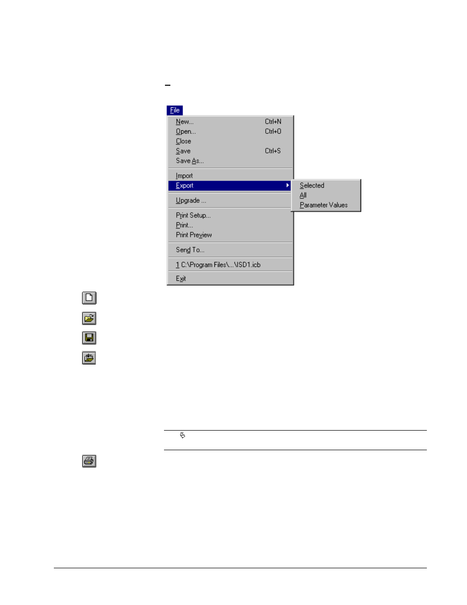 Menu commands, File menu | GE Industrial Solutions Control System Toolbox For AV-300, DV-300, AV-300i (AVDV Series) Drives User Manual | Page 43 / 82