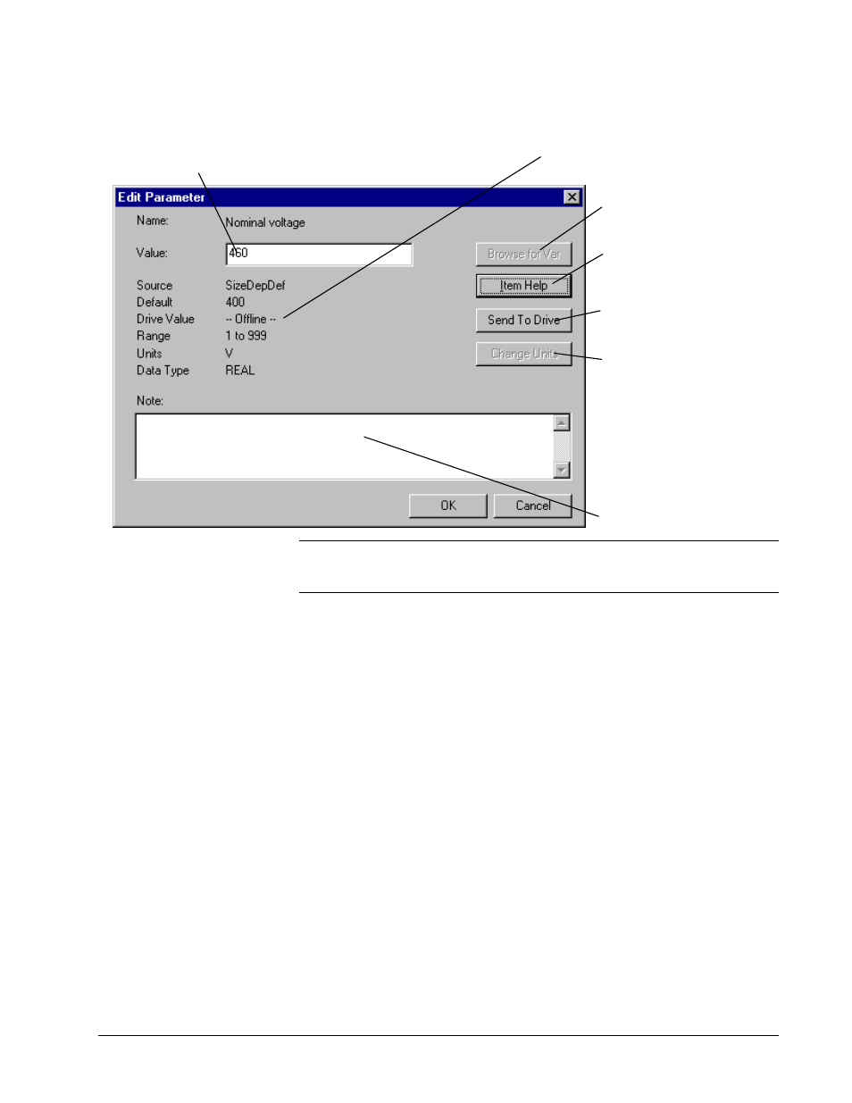 Edit parameter | GE Industrial Solutions Control System Toolbox For AV-300, DV-300, AV-300i (AVDV Series) Drives User Manual | Page 51 / 82