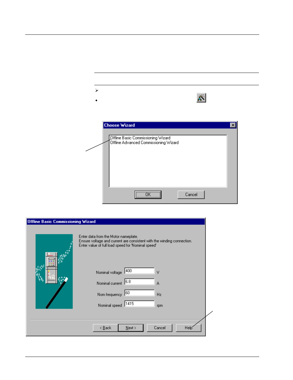 Wizards, Choose wizard | GE Industrial Solutions Control System Toolbox For AV-300, DV-300, AV-300i (AVDV Series) Drives User Manual | Page 58 / 82