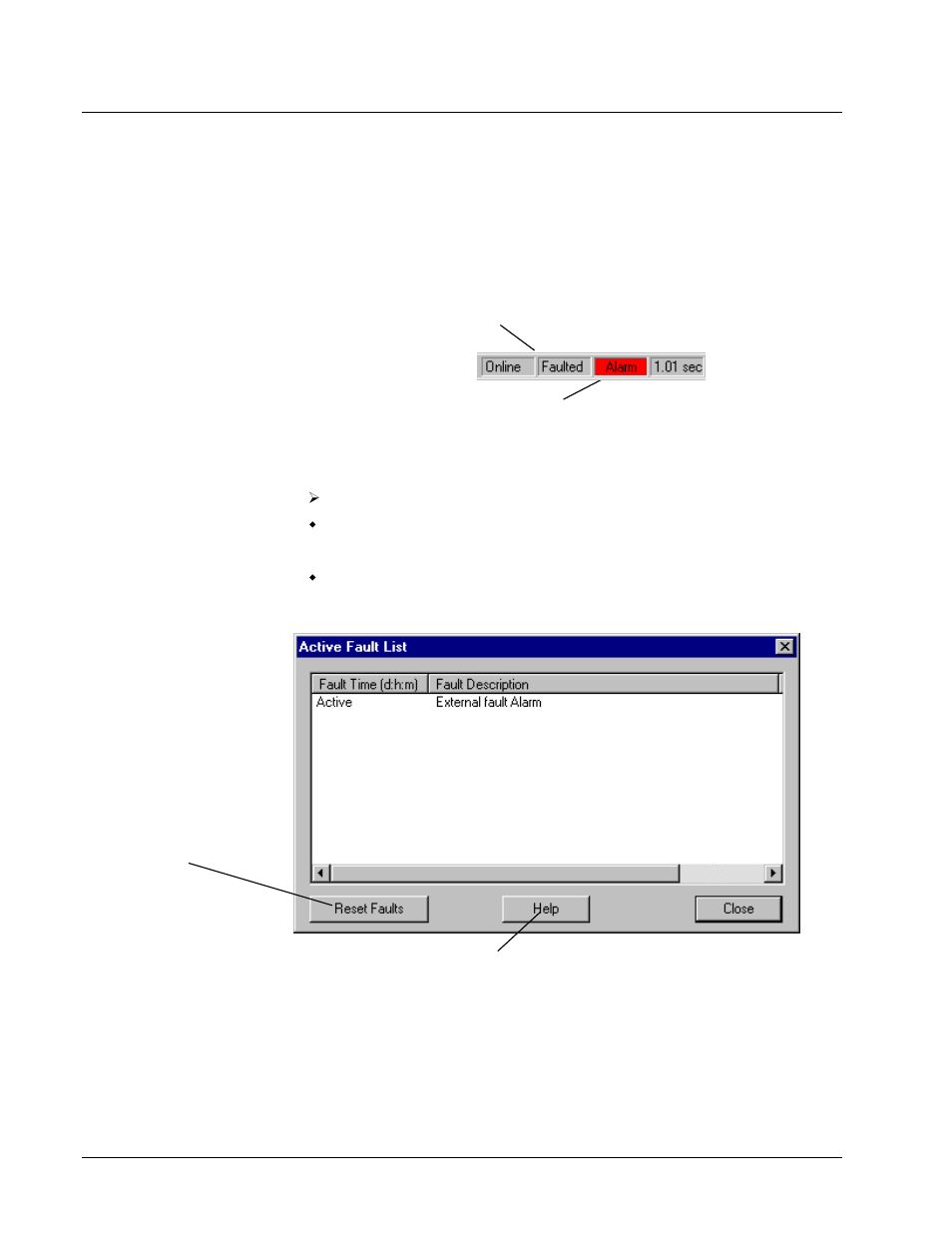 Fault display, Active fault | GE Industrial Solutions Control System Toolbox For AV-300, DV-300, AV-300i (AVDV Series) Drives User Manual | Page 60 / 82