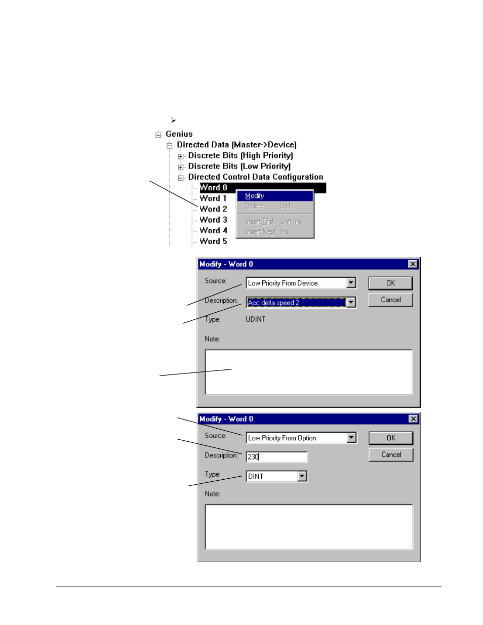 Directed control data and global data | GE Industrial Solutions Control System Toolbox For AV-300, DV-300, AV-300i (AVDV Series) Drives User Manual | Page 67 / 82