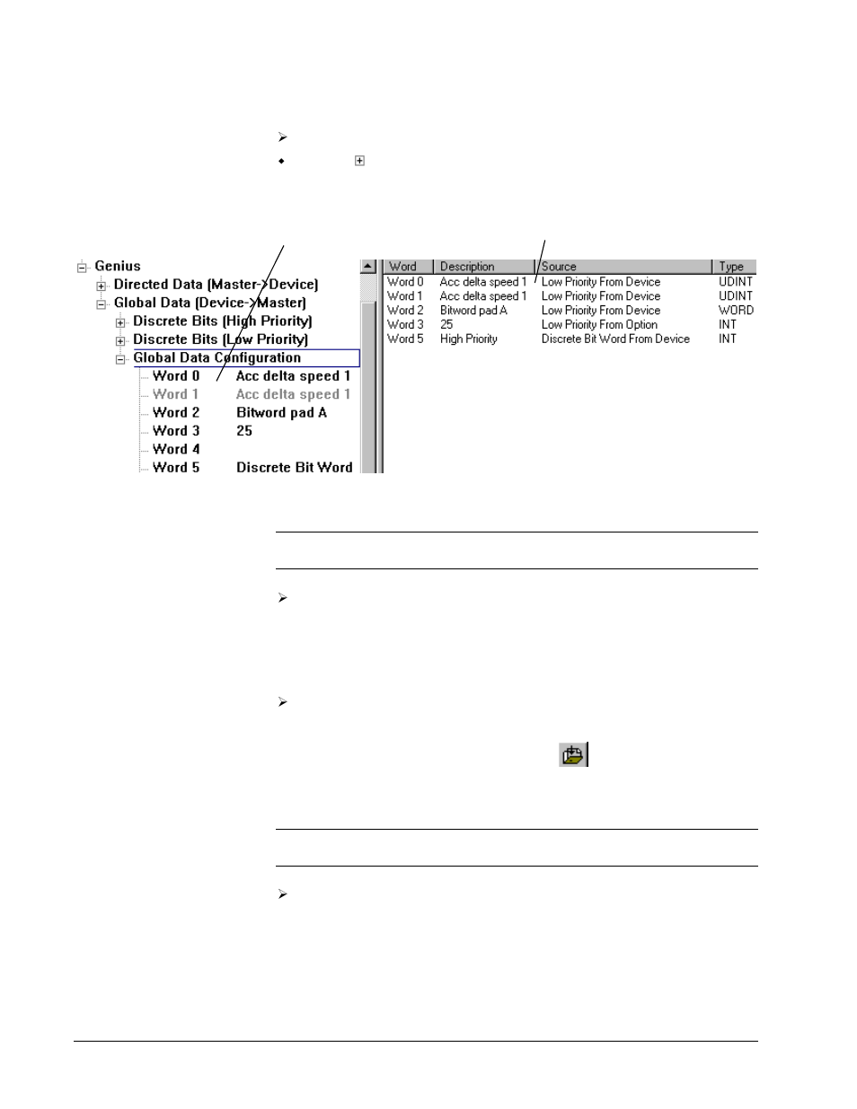 Exporting/importing genius values, Downloading and uploading, View word data | GE Industrial Solutions Control System Toolbox For AV-300, DV-300, AV-300i (AVDV Series) Drives User Manual | Page 68 / 82