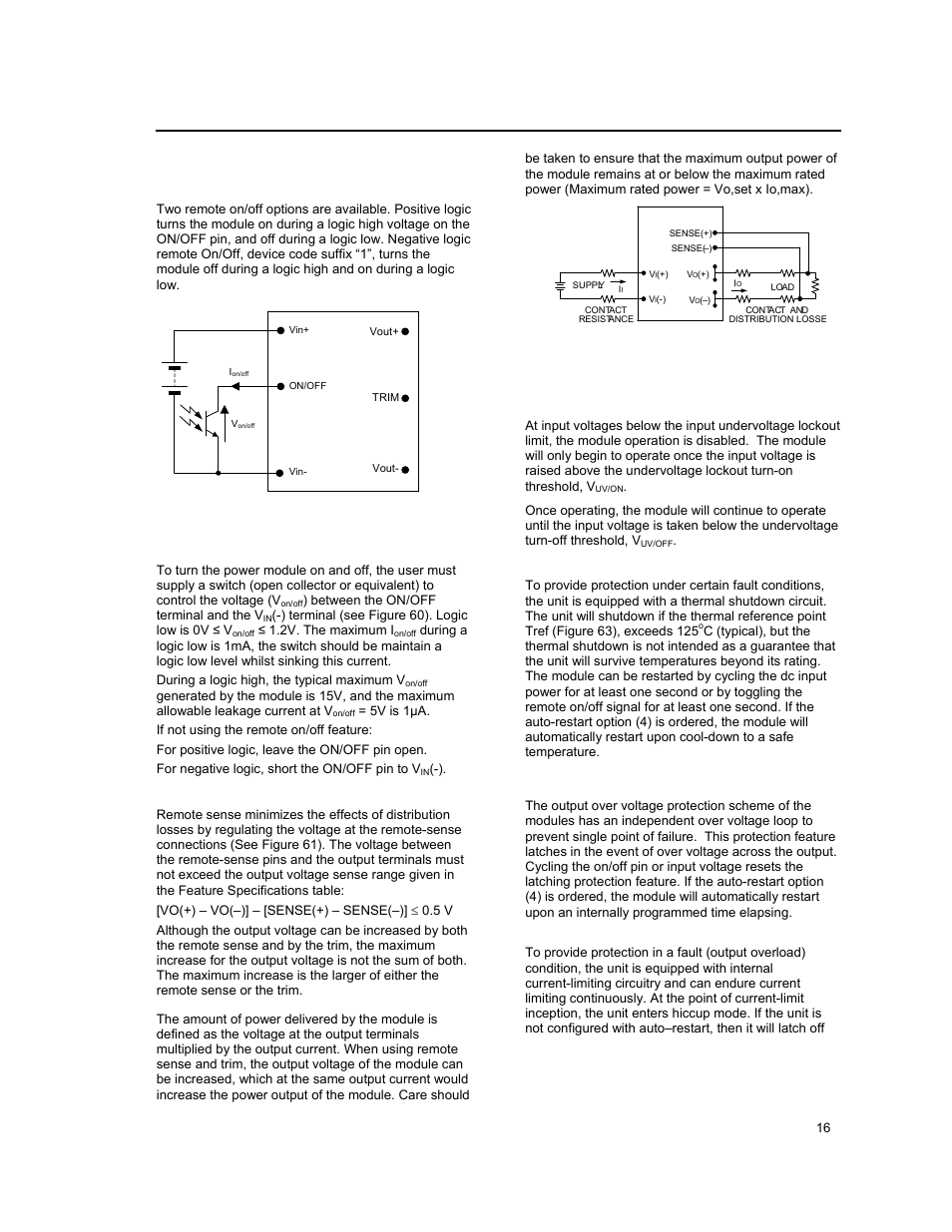 Feature description | GE Industrial Solutions EQW010-040 Series (Eighth-Brick) User Manual | Page 16 / 28