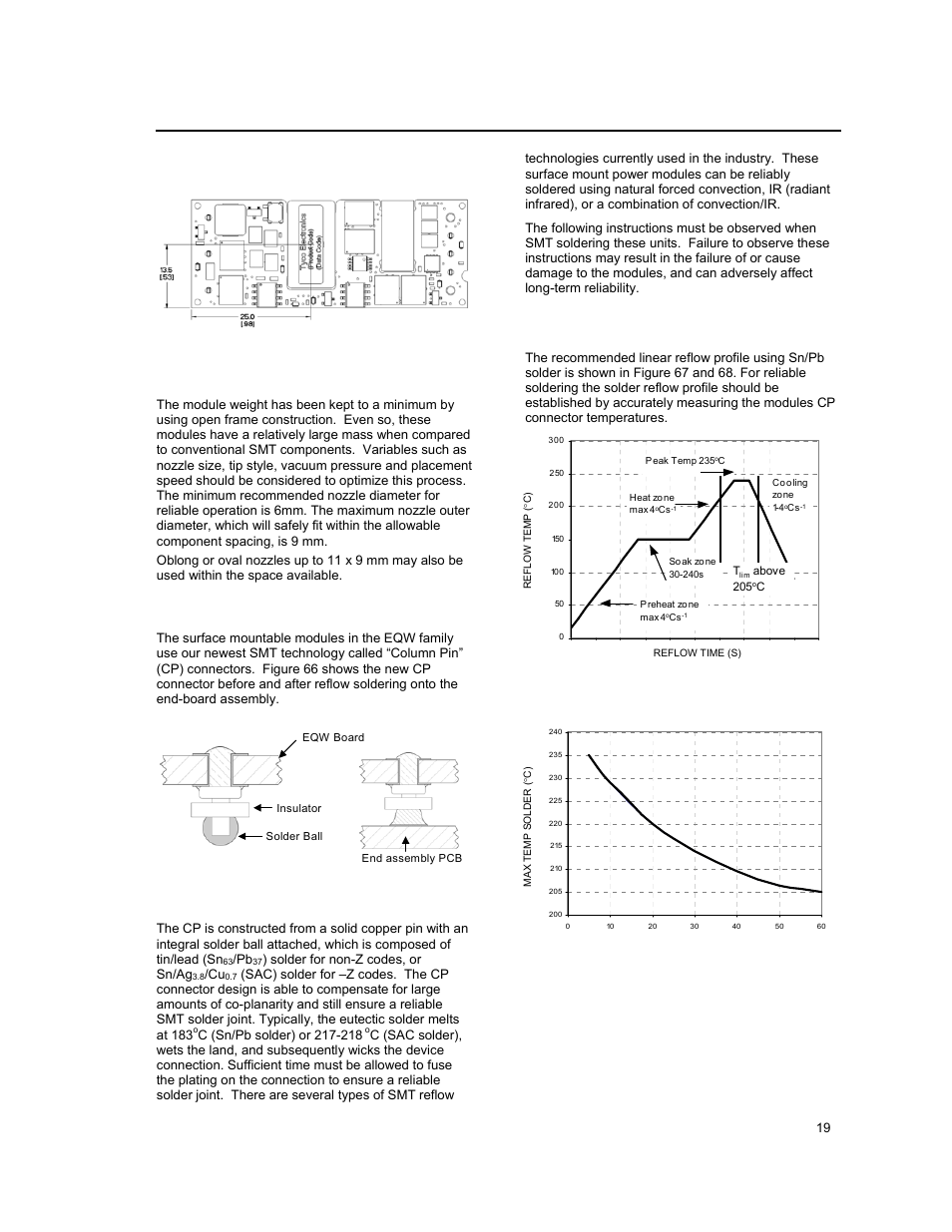 Surface mount information | GE Industrial Solutions EQW010-040 Series (Eighth-Brick) User Manual | Page 19 / 28