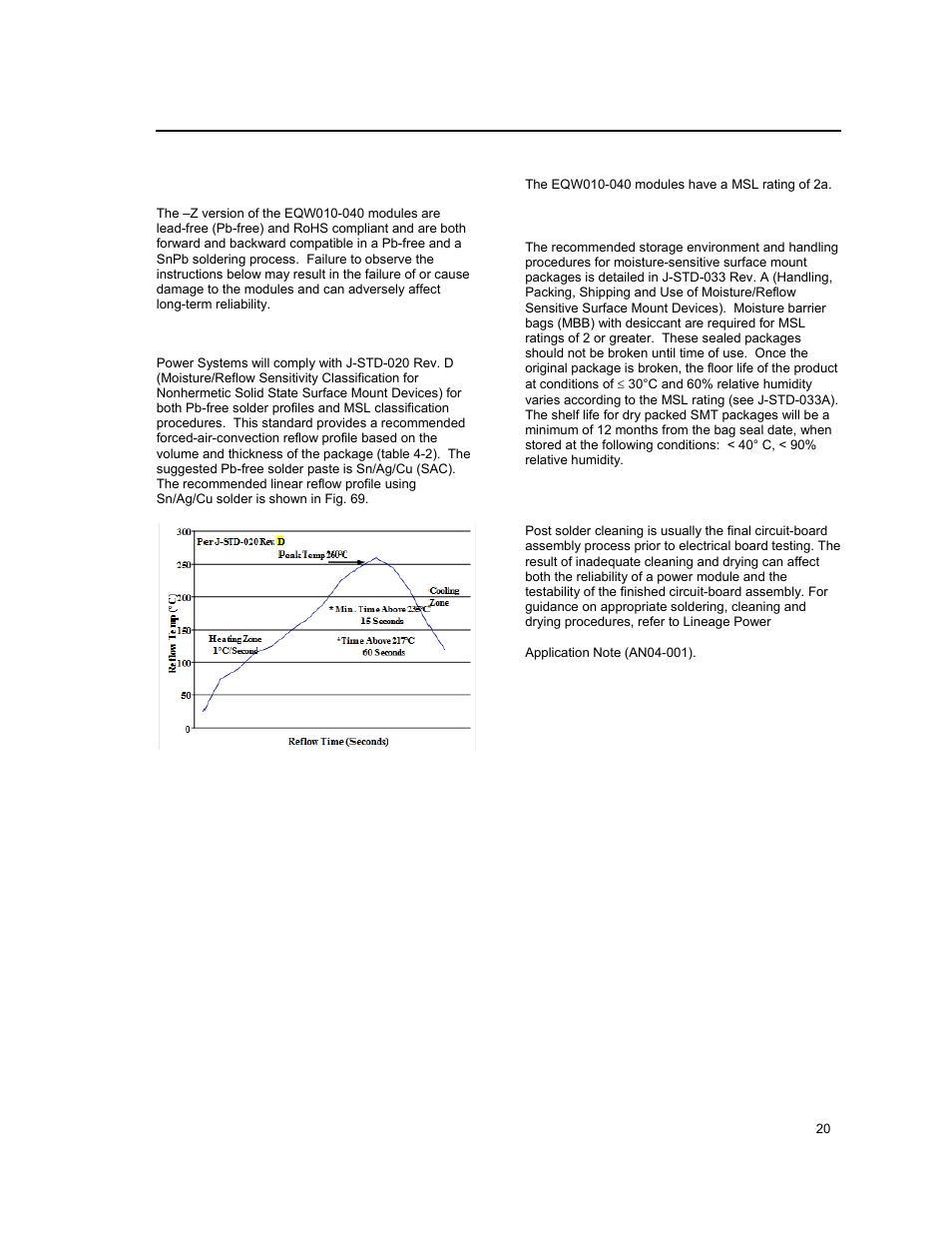 GE Industrial Solutions EQW010-040 Series (Eighth-Brick) User Manual | Page 20 / 28