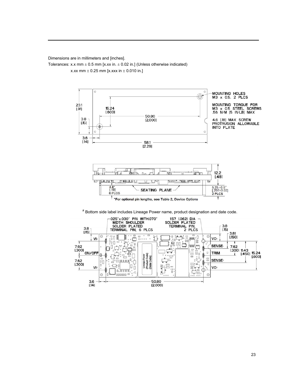 GE Industrial Solutions EQW010-040 Series (Eighth-Brick) User Manual | Page 23 / 28