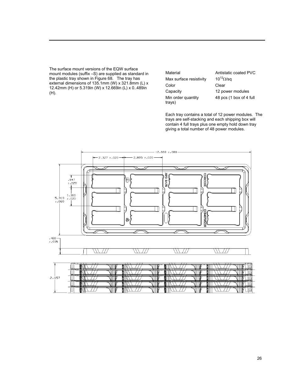 Packaging details | GE Industrial Solutions EQW010-040 Series (Eighth-Brick) User Manual | Page 26 / 28
