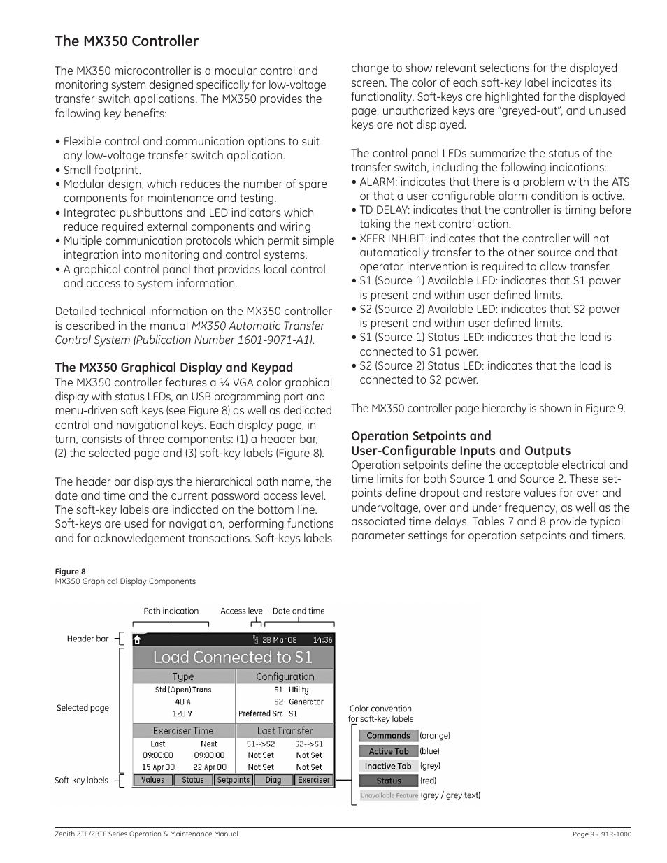 The mx350 controller | GE Industrial Solutions ZBTE Series User Manual | Page 11 / 20