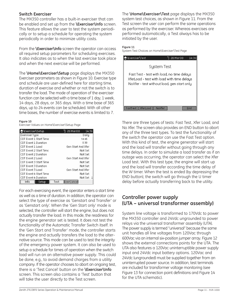 Switch exerciser | GE Industrial Solutions ZBTE Series User Manual | Page 13 / 20