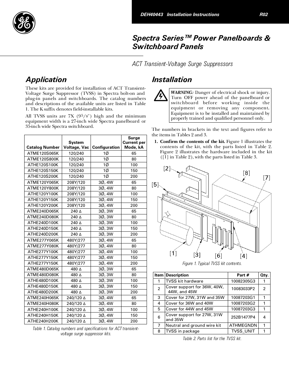 GE Industrial Solutions Spectra Series ACT Transient-Voltage User Manual | 4 pages