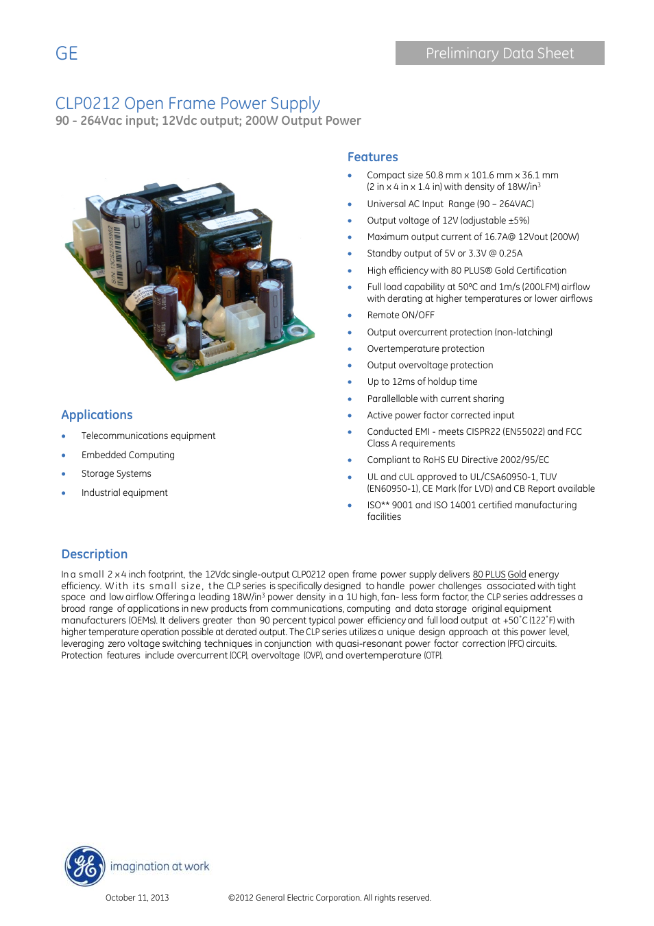 GE Industrial Solutions CLP0212 User Manual | 15 pages